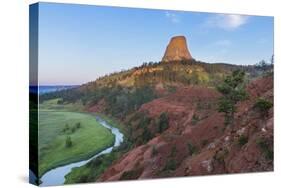 The Belle Fourche River Run Below Devils Tower National Monument, Wyoming, Usa-Chuck Haney-Stretched Canvas