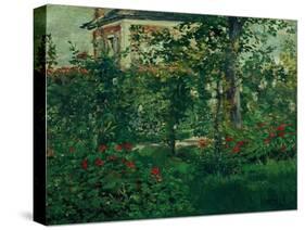 The Bellevue garden, 1880. Manet spent the last summers of his life outside Paris in Bellevue.-Edouard Manet-Stretched Canvas