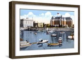 The Belmont Building, Union Club and Empress Hotel, Victoria, British Columbia, Canada, C1900s-null-Framed Giclee Print