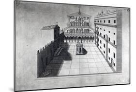 The Belvedere Court in Old St. Peter's Rome-Giovanni Battista Piranesi-Mounted Giclee Print