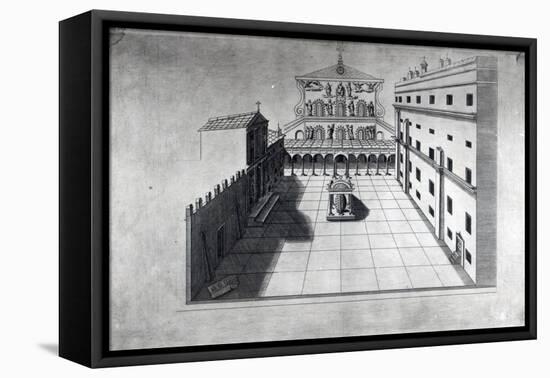 The Belvedere Court in Old St. Peter's Rome-Giovanni Battista Piranesi-Framed Stretched Canvas