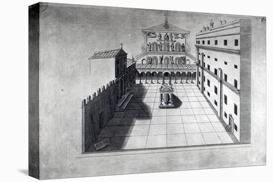 The Belvedere Court in Old St. Peter's Rome-Giovanni Battista Piranesi-Stretched Canvas