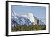 The Belvedere Tower Frames Snowy Peaks and Peak Badile on a Spring Day, Switzerland-Roberto Moiola-Framed Photographic Print