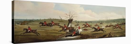 The Belvoir Crossing the Smite. ,, c.1823-John E. Ferneley-Stretched Canvas