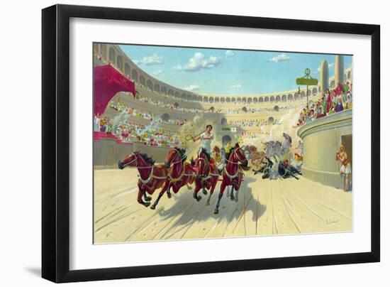 The Ben Hur Chariot Race-null-Framed Giclee Print