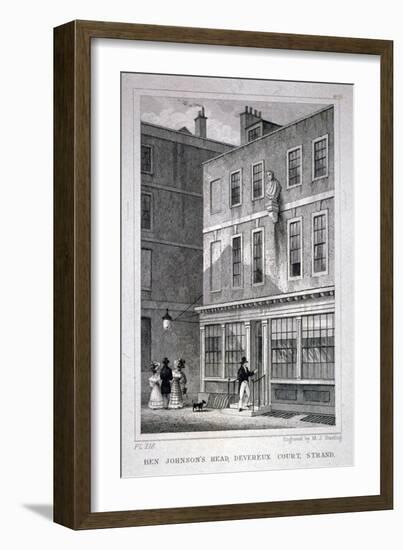 The Ben Johnson's Head Inn, Devereux Court, Westminster, London, C1830-MJ Starling-Framed Giclee Print