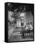 The Bench in Front of the Pawling National Bank is a Gathering Place For Men of the Town-Nina Leen-Framed Stretched Canvas