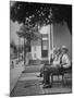 The Bench in Front of the Pawling National Bank is a Gathering Place For Men of the Town-Nina Leen-Mounted Photographic Print