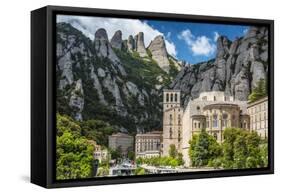 The Benedictine Abbey of Santa Maria De Montserrat, Monistrol De Montserrat, Catalonia, Spain-Stefano Politi Markovina-Framed Stretched Canvas