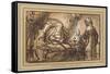 The Benediction of Isaac-Rembrandt van Rijn-Framed Stretched Canvas