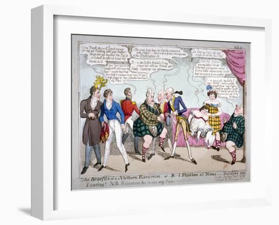 The Benefits of a Northern Excursion, or R-L Pastime at Home (I) Fiddling and Dancing!, C1822-JL Marks-Framed Giclee Print