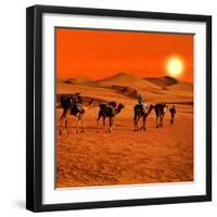 The Berbesky Tribe Passes the Desert in Africa-seqoya-Framed Photographic Print