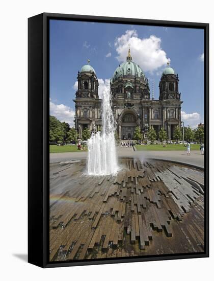 The Berlin Cathedral (Berliner Dom) in the Centre of Berlin on a Summer's Day-David Bank-Framed Stretched Canvas