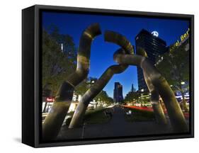 The Berlin Sculpture by Night, Tiergarten, Berlin, Germany-Cahir Davitt-Framed Stretched Canvas