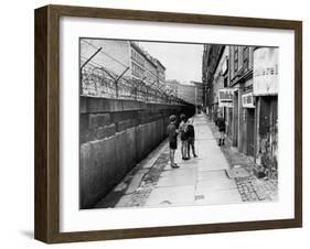 The Berlin Wall, Separating West Berlin and East Berlin, Five Years after Being Built, 1966-null-Framed Photo