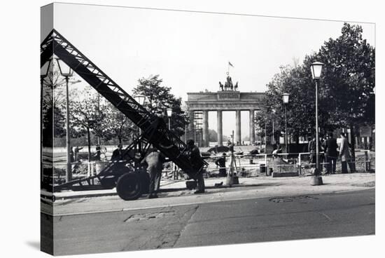 The Berlin Wall, under Construction in August 1961-null-Stretched Canvas