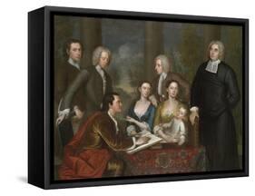 The Bermuda Group, Dean Berkeley and His Entourage, 1728, Reworked 1739-John Smibert-Framed Stretched Canvas