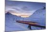 The Bernina Express Red Train, UNESCO World Heritage Site, Graubunden, Swiss Alps, Switzerland-Roberto Moiola-Mounted Photographic Print