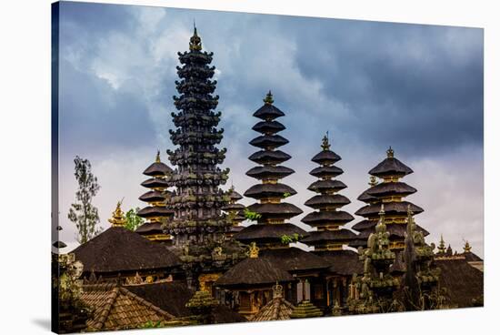 The Besakih Temple, the largest and holiest temple of Hindu religion in Bali, Indonesia-Laura Grier-Stretched Canvas