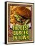 The Best Burger in Town-Cathy Cute-Framed Stretched Canvas