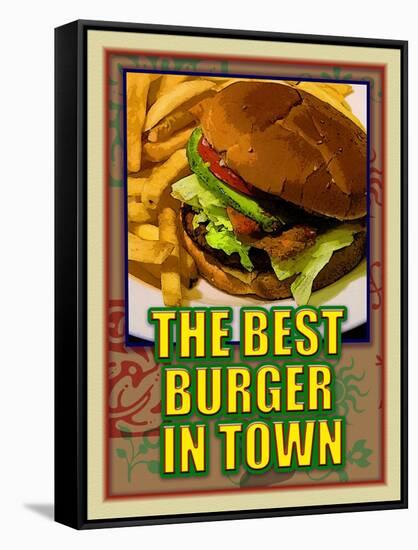 The Best Burger in Town-Cathy Cute-Framed Stretched Canvas