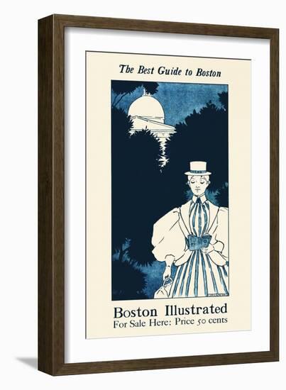 The Best Guide To Boston. Boston Illustrated, For Sale Here.-Ethel Reed-Framed Art Print