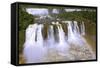 The Best-Known Falls in the World - Iguazu. the Magnificent Rainbow Costs over Roaring Water Stream-kavram-Framed Stretched Canvas