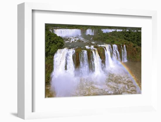 The Best-Known Falls in the World - Iguazu. the Magnificent Rainbow Costs over Roaring Water Stream-kavram-Framed Photographic Print