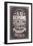 The Best Morning Coffee Typography Background On Chalkboard-Melindula-Framed Art Print
