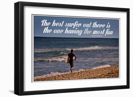 The Best Surfer Duke Kahanamoku Quote Poster-null-Framed Photo