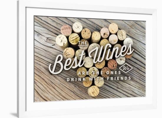 The Best Wines - Cork Heart - Sentiment-Lantern Press-Framed Art Print