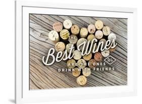 The Best Wines - Cork Heart - Sentiment-Lantern Press-Framed Art Print