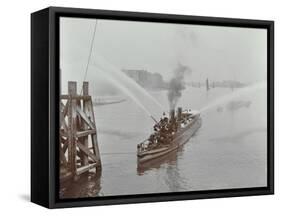 The Beta Fire Float with Hoses, River Thames, London, 1910-null-Framed Stretched Canvas