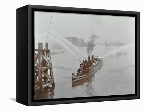 The Beta Fire Float with Hoses, River Thames, London, 1910-null-Framed Stretched Canvas