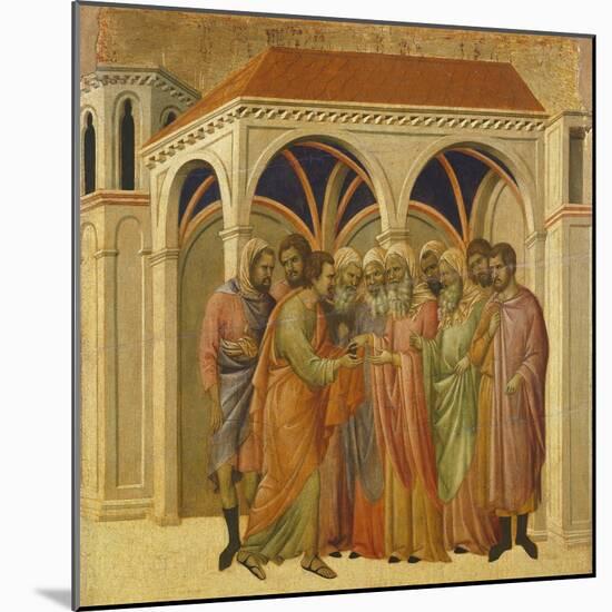 The Betrayal by Judas, Detail of Tile from Episodes from Christ's Passion and Resurrection-Duccio Di buoninsegna-Mounted Giclee Print