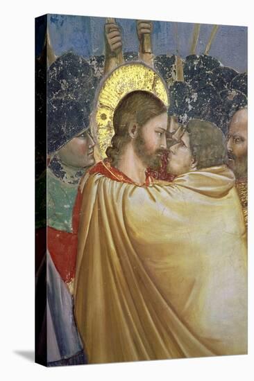 The Betrayal of Christ, Detail of the Kiss, circa 1305-Giotto di Bondone-Stretched Canvas