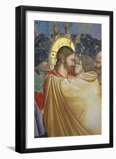 The Betrayal of Christ, Detail of the Kiss, circa 1305-Giotto di Bondone-Framed Giclee Print