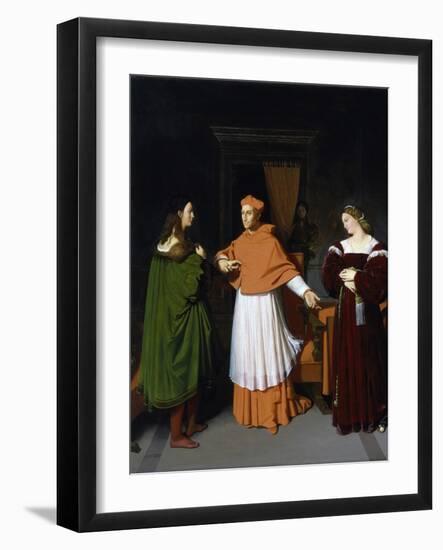 The Betrothal of Raphael and the Niece of Cardinal Bibbiena-Jean-Auguste-Dominique Ingres-Framed Giclee Print