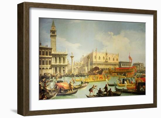 The Betrothal of the Venetian Doge to the Adriatic Sea, circa 1739-30-Canaletto-Framed Giclee Print