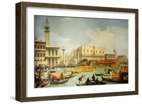 The Betrothal of the Venetian Doge to the Adriatic Sea, circa 1739-30-Canaletto-Framed Giclee Print