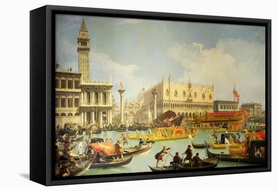 The Betrothal of the Venetian Doge to the Adriatic Sea, circa 1739-30-Canaletto-Framed Stretched Canvas