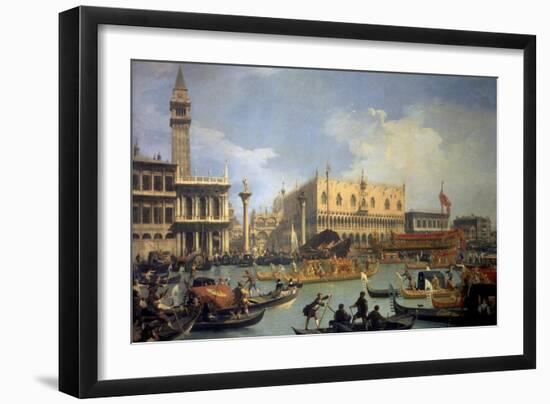 The Betrothal of the Venetian Doge to the Adriatic Sea-Canaletto-Framed Art Print