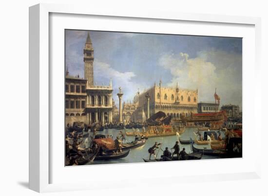 The Betrothal of the Venetian Doge to the Adriatic Sea-Canaletto-Framed Art Print