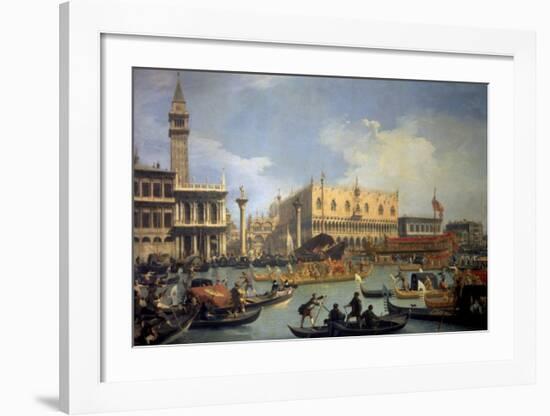 The Betrothal of the Venetian Doge to the Adriatic-Canaletto-Framed Art Print