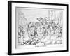 The Betrothed of Rheinstein Flees from the Forced Marriage, Engraved by J. Dielmann-Alfred Rethel-Framed Giclee Print