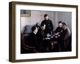 The Bezique Game, 1881-Gustave Caillebotte-Framed Giclee Print