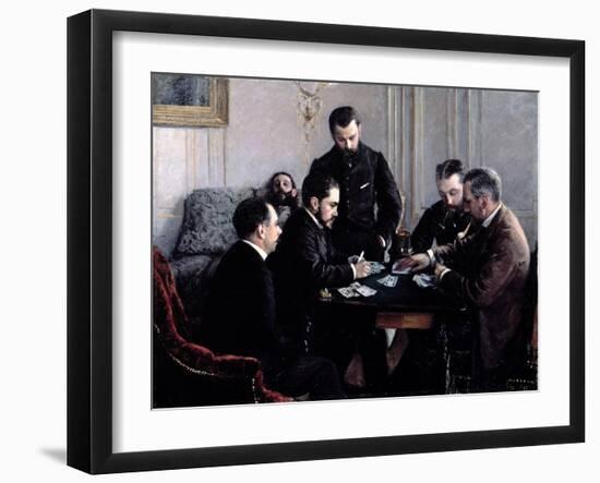 The Bezique Game, 1881-Gustave Caillebotte-Framed Giclee Print