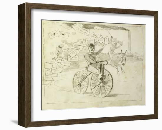 The Bicycle Messenger-Winslow Homer-Framed Giclee Print