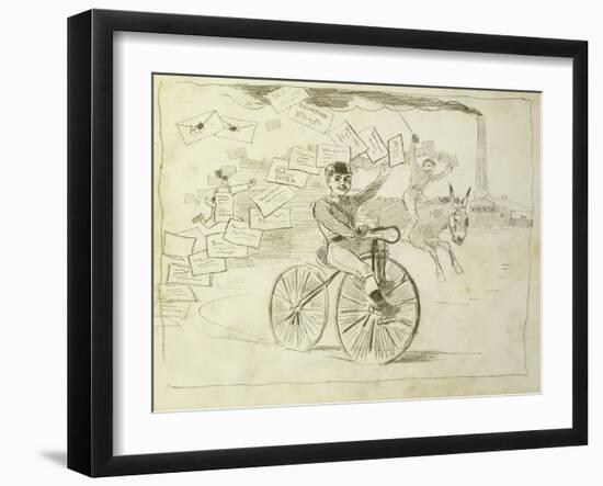 The Bicycle Messenger-Winslow Homer-Framed Giclee Print