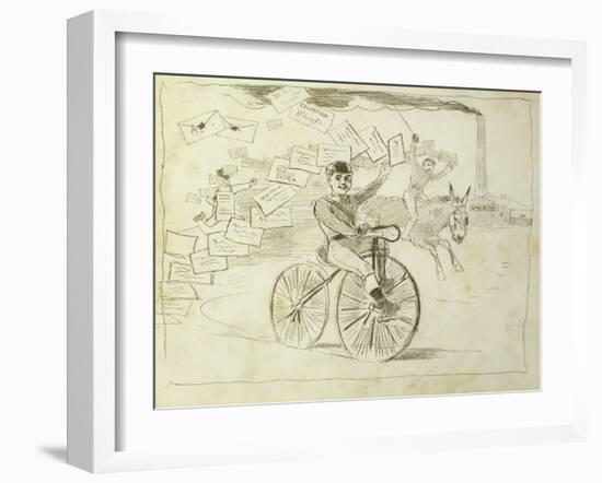 The Bicycle Messenger-Winslow Homer-Framed Giclee Print